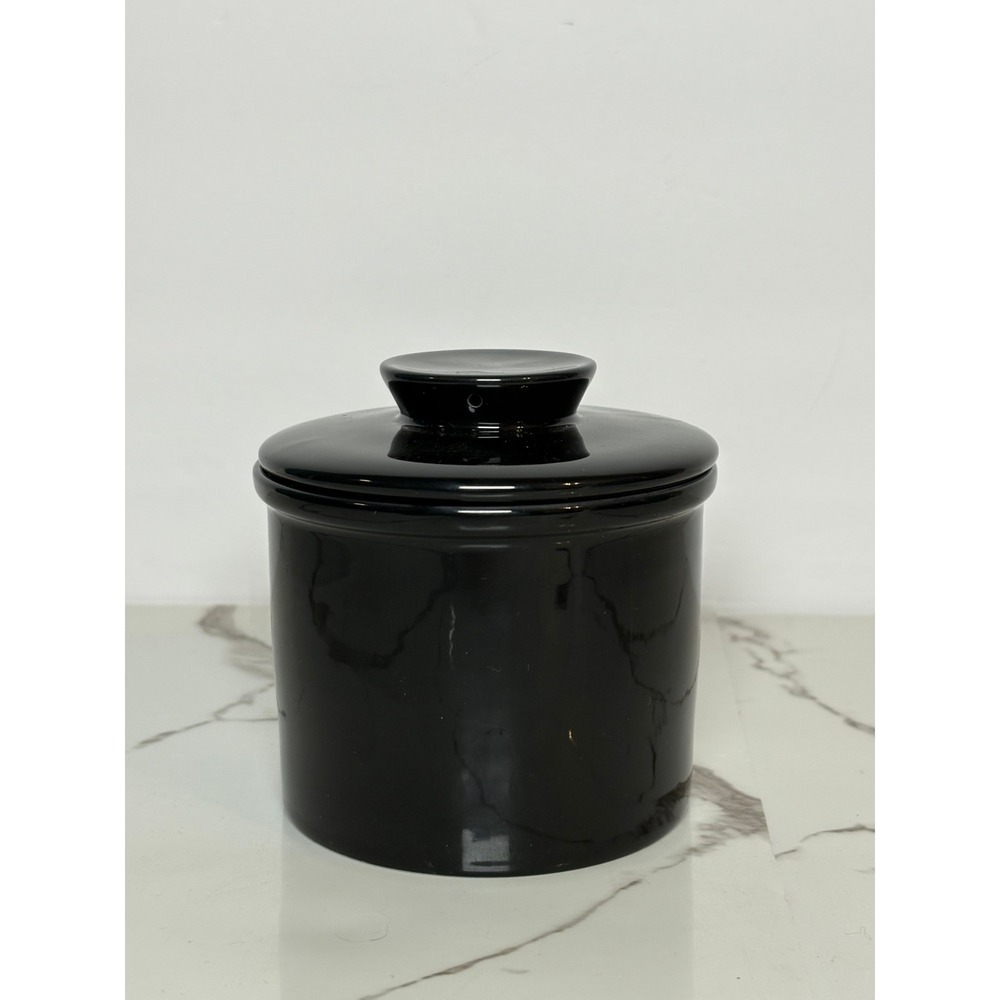 Urban Cupboard Ceramic Butter Keeper Black French Butter Crock 2 PC New - Picture 4 of 7
